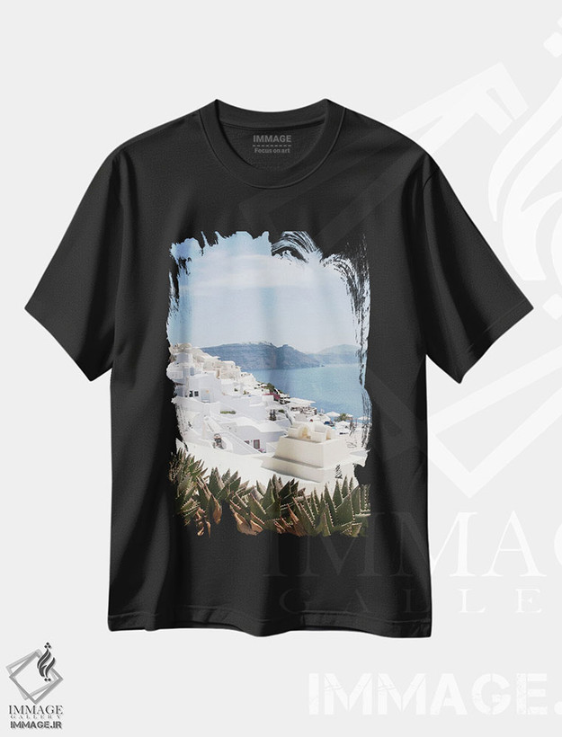 تیشرت طرح دار سرخوشی اویای سانتورینی I، تزئینی اثر هنر آنیتا و بلا | فروشگاه ایماژ