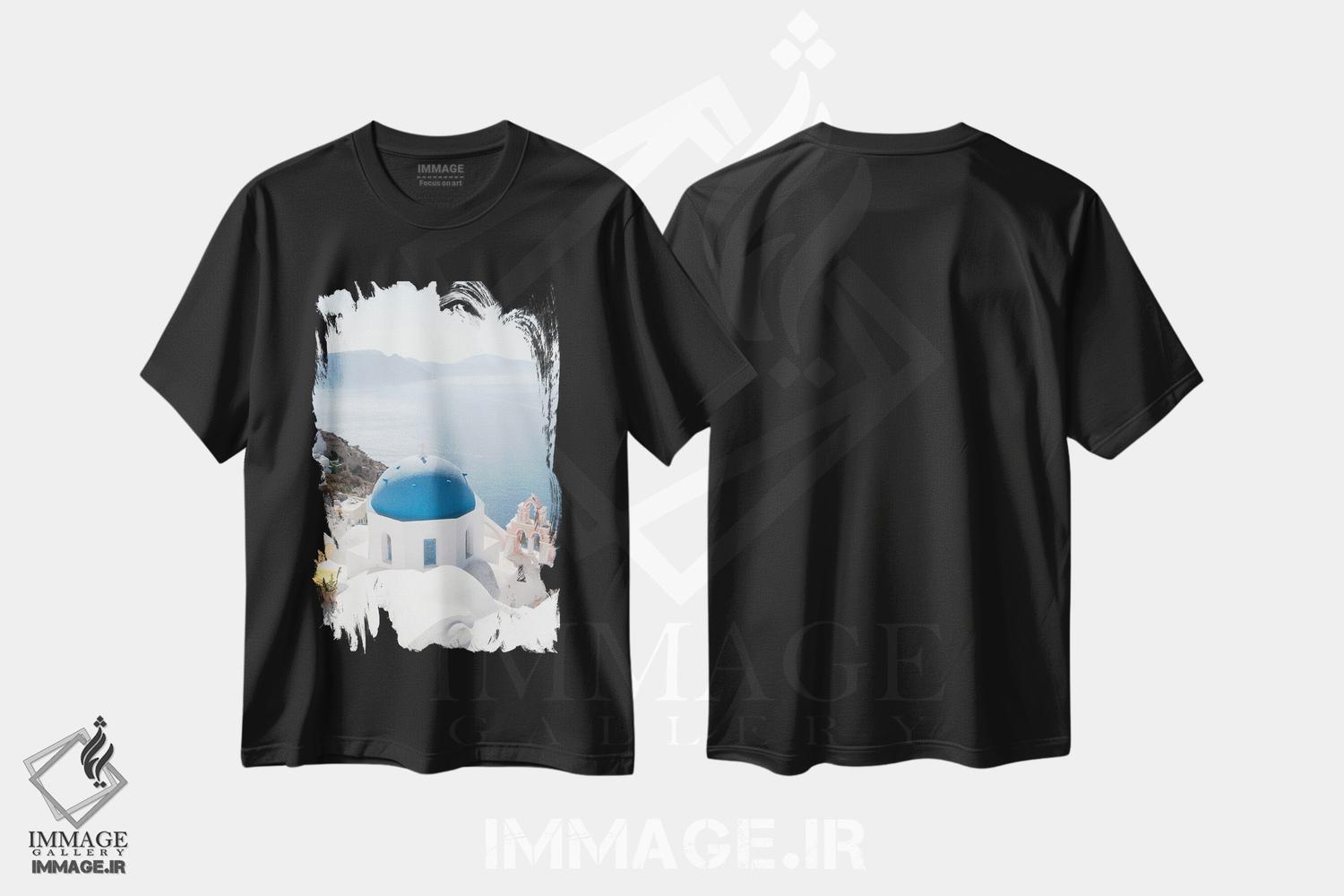 تیشرت طرح دار سرخوشی اویای سانتورینی II، تزئینی اثر هنر آنیتا و بلا | immage.ir