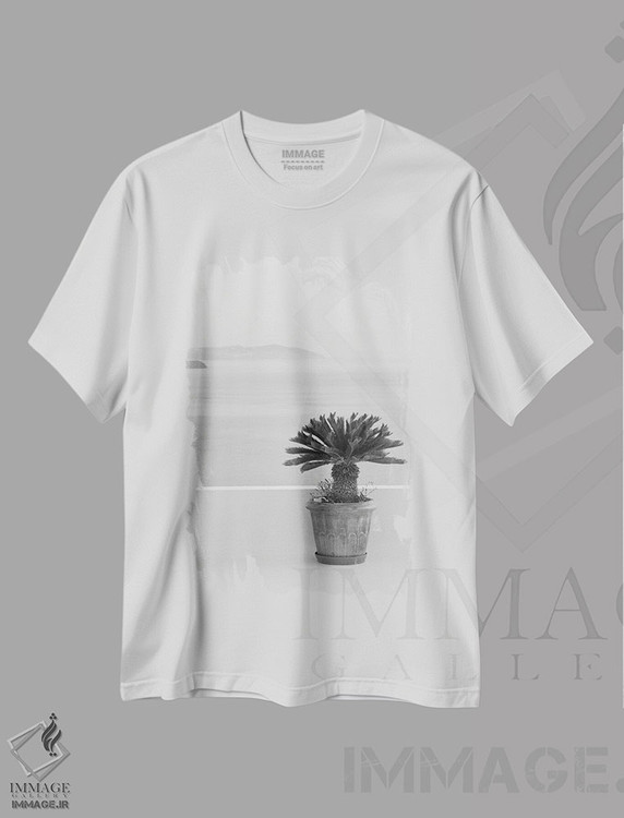 تیشرت طرح دار رویای ذن سانتورینی سیاه و سفید I، عکاسی سیاه و سفید اثر هنر آنیتا و بلا | فروشگاه ایماژ