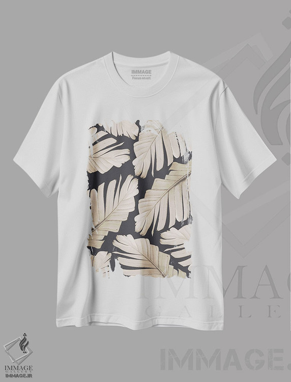 تیشرت طرح دار رویای برگ موز سپیا I، تزئینی اثر هنر آنیتا و بلا | فروشگاه ایماژ