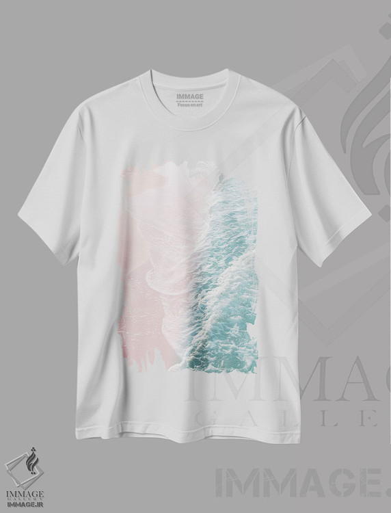 تیشرت طرح دار رویای امواج اقیانوس سبزآبی و گونه ای ملایم I، دکور ساحلی اثر هنر آنیتا و بلا | فروشگاه ایماژ