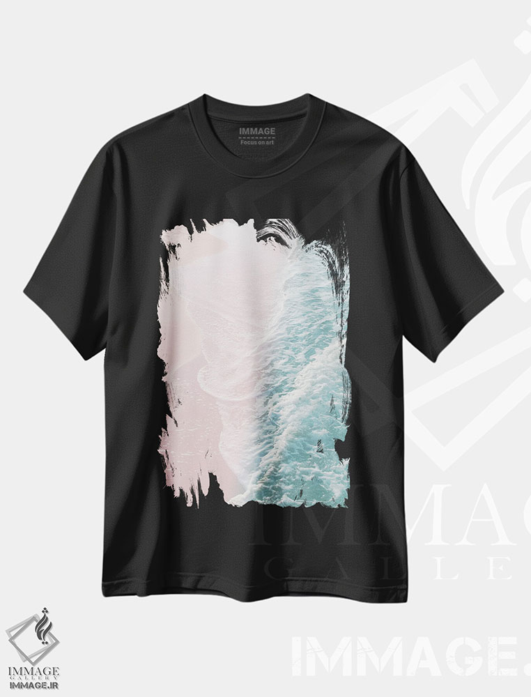 تیشرت طرح دار رویای امواج اقیانوس سبزآبی و گونه ای ملایم I، دکور ساحلی اثر هنر آنیتا و بلا | immage.ir