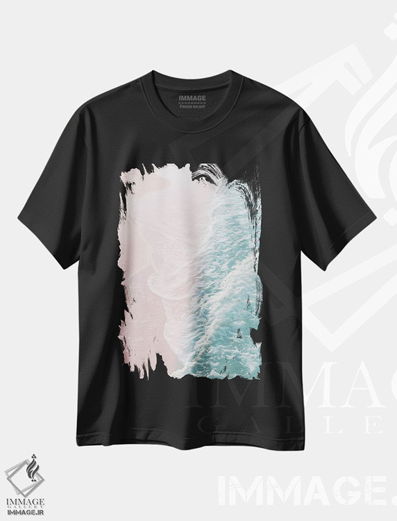 تیشرت طرح دار رویای امواج اقیانوس سبزآبی و گونه ای ملایم I، دکور ساحلی اثر هنر آنیتا و بلا | immage.ir