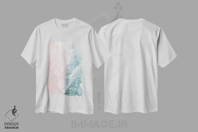 تیشرت طرح دار رویای امواج اقیانوس سبزآبی و گونه ای ملایم I، دکور ساحلی اثر هنر آنیتا و بلا | فروشگاه ایماژ