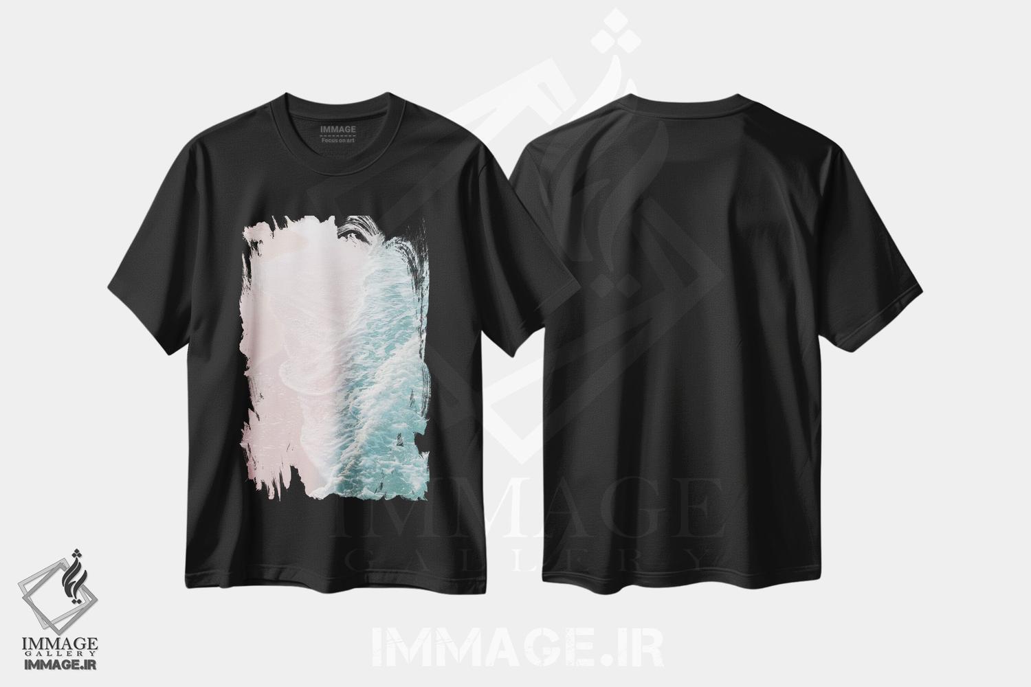 تیشرت طرح دار رویای امواج اقیانوس سبزآبی و گونه ای ملایم I، دکور ساحلی اثر هنر آنیتا و بلا | immage.ir