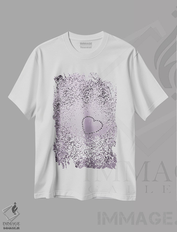 تیشرت طرح دار بانوی اسطوخودوس درخشان با قلب اکلیلی I، تزئینی اثر هنر آنیتا و بلا | immage.ir