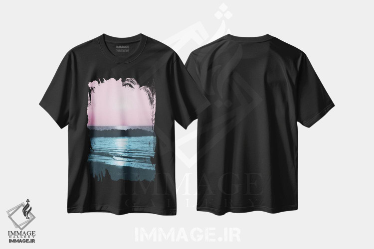 تیشرت طرح دار سرخوشی غروب اقیانوس V، دکور ساحلی اثر هنر آنیتا و بلا | immage.ir