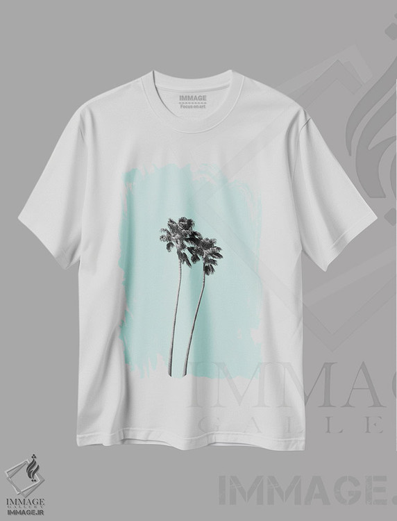 تیشرت طرح دار نخل های آرامش بخش III، تزئینی اثر هنر آنیتا و بلا | immage.ir