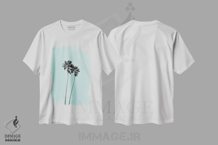 تیشرت طرح دار نخل های آرامش بخش III، تزئینی اثر هنر آنیتا و بلا | immage.ir