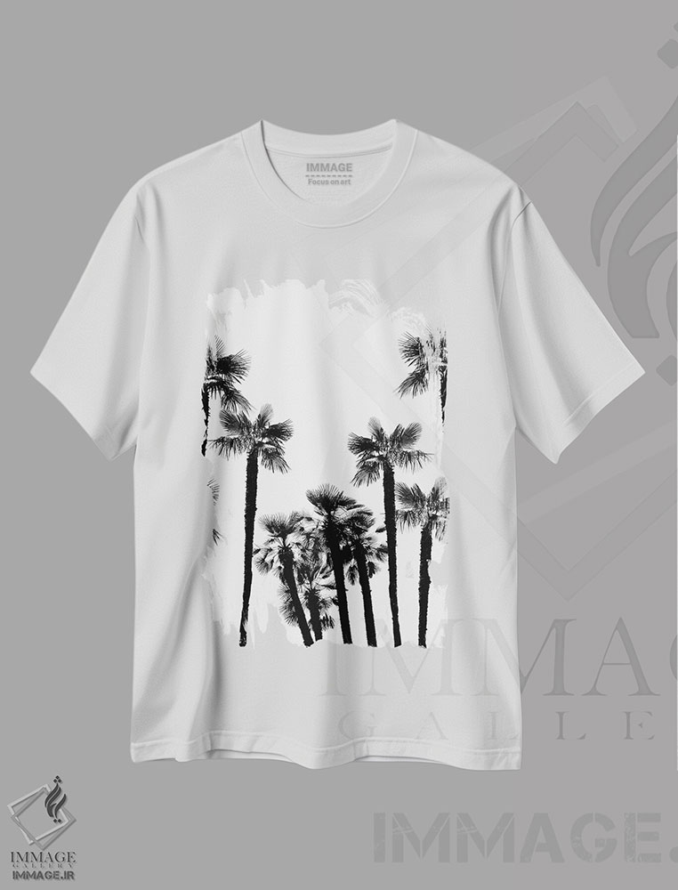تیشرت طرح دار رویای درختان نخل گرمسیری II، دکور ساحلی اثر هنر آنیتا و بلا | immage.ir