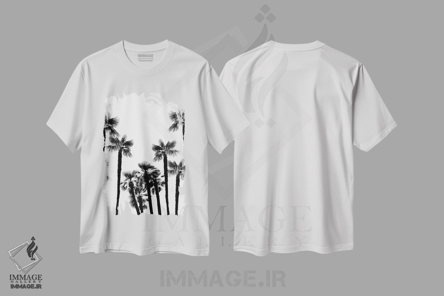 تیشرت طرح دار رویای درختان نخل گرمسیری II، دکور ساحلی اثر هنر آنیتا و بلا | immage.ir
