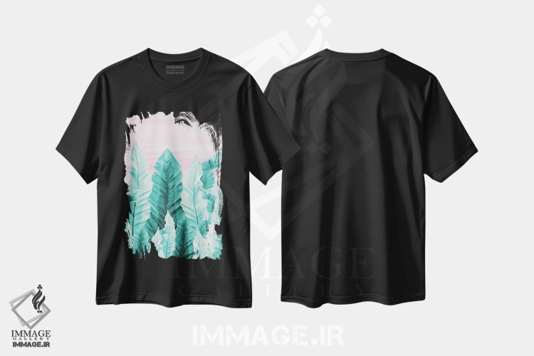 تیشرت طرح دار حال و هوای برگ های زیر آب IV، تزئینی اثر هنر آنیتا و بلا | immage.ir