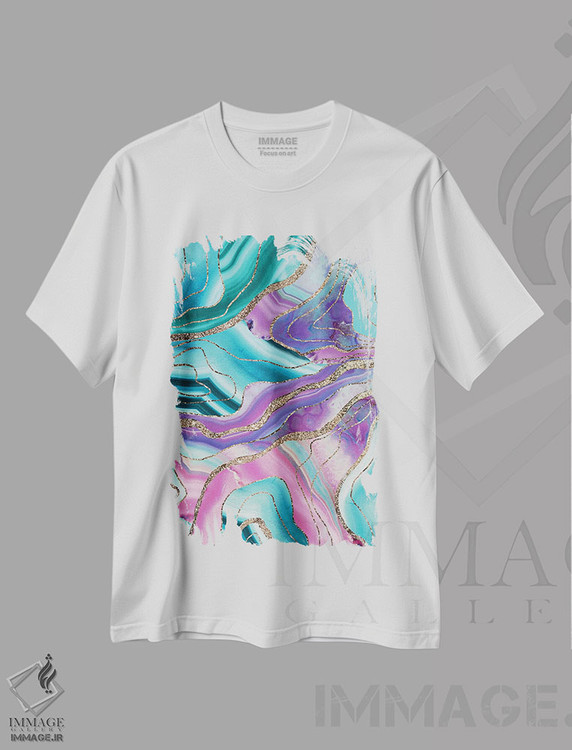 تیشرت طرح دار آگات پری دریایی تک شاخ براق اکلیلی I، آبستره اثر هنر آنیتا و بلا | immage.ir