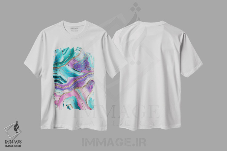 تیشرت طرح دار آگات پری دریایی تک شاخ براق اکلیلی I، آبستره اثر هنر آنیتا و بلا | immage.ir