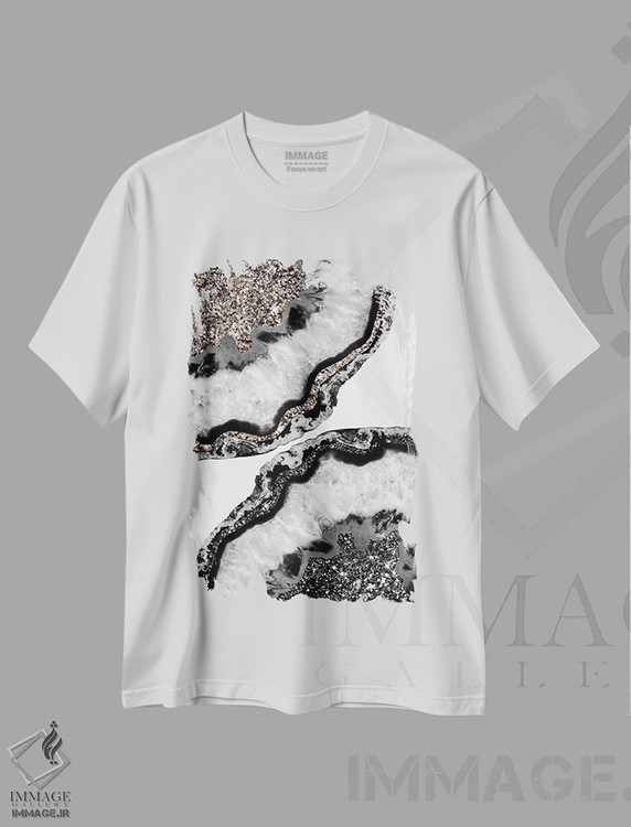 تیشرت طرح دار آگات یین یانگ براق اکلیلی I، آبستره اثر هنر آنیتا و بلا | فروشگاه ایماژ