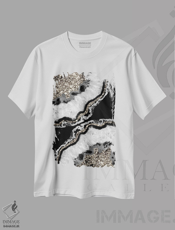 تیشرت طرح دار آگات یین یانگ براق اکلیلی XIII، آبستره اثر هنر آنیتا و بلا | immage.ir