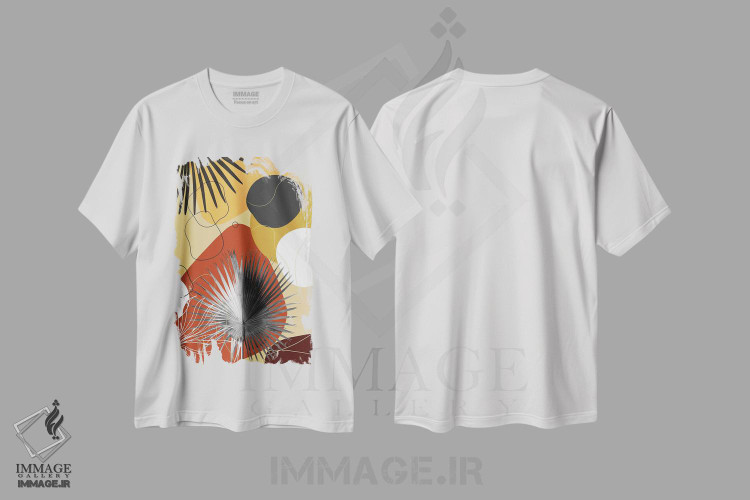 تیشرت طرح دار ظرافت نخل بادبزنی یین یانگ I، تزئینی اثر هنر آنیتا و بلا | immage.ir