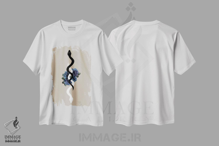 تیشرت طرح دار مار یین یانگ براق I، تزئینی اثر هنر آنیتا و بلا | فروشگاه ایماژ