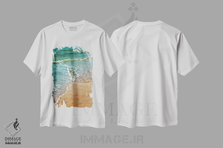 تیشرت طرح دار زیبایی اقیانوس اطلس III، دکور ساحلی اثر هنر آنیتا و بلا | فروشگاه ایماژ