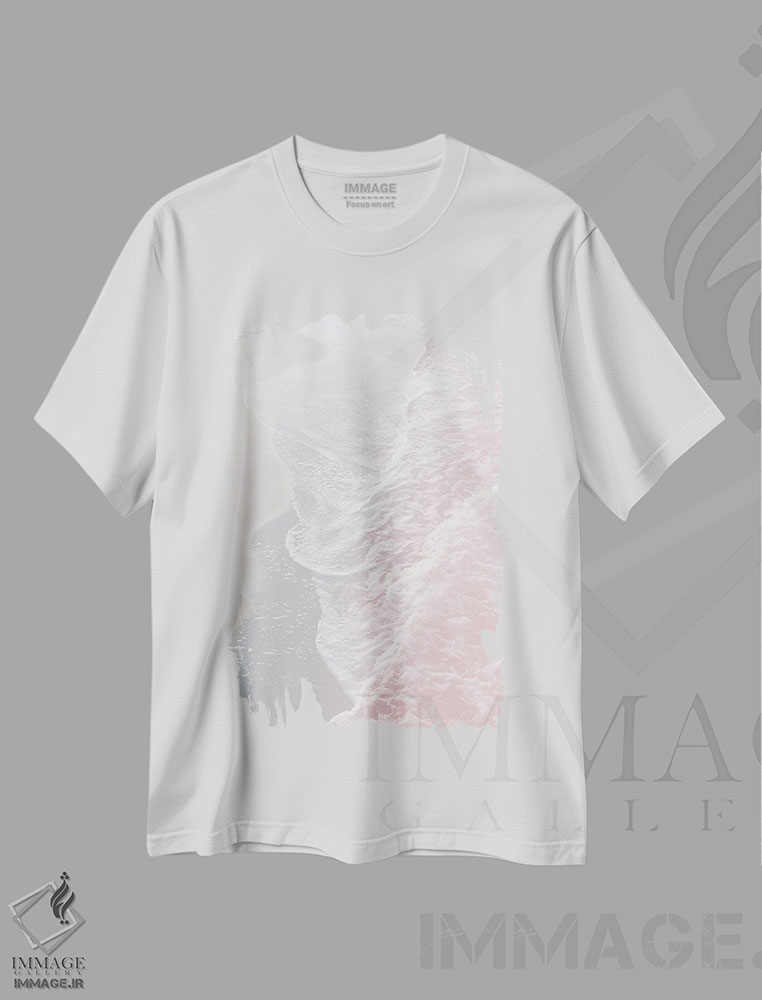 تیشرت طرح دار رویای امواج اقیانوس صورتی گونه ای I، دکور ساحلی اثر هنر آنیتا و بلا | فروشگاه ایماژ