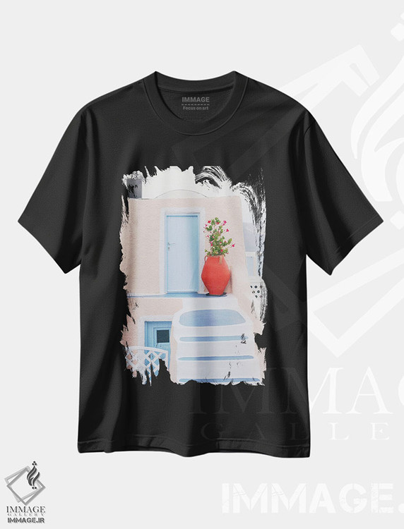 تیشرت طرح دار اویای رؤیایی سانتورینی III، تزئینی اثر هنر آنیتا و بلا | immage.ir