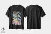 تیشرت طرح دار برگ نخل رنگین کمانی I، تزئینی اثر هنر آنیتا و بلا | immage.ir