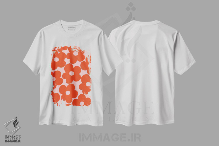 تیشرت طرح دار گل های مرواریدی توت فرنگی رترو I، تزئینی اثر هنر آنیتا و بلا | فروشگاه ایماژ