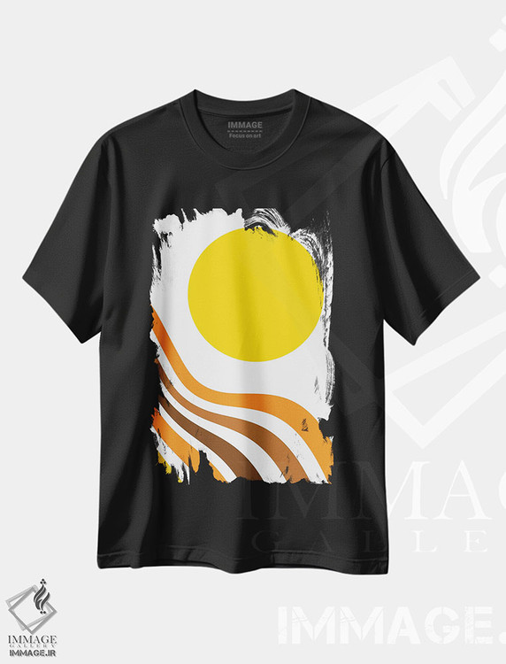 تیشرت طرح دار موج اقیانوس و خورشید رترو I، تزئینی اثر هنر آنیتا و بلا | فروشگاه ایماژ