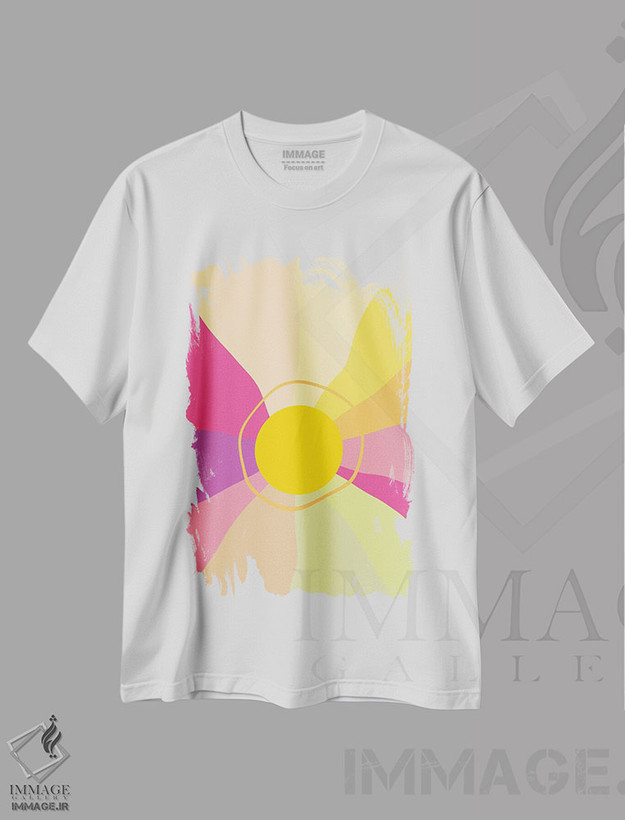 تیشرت طرح دار طلوع رترو براق I، تزئینی اثر هنر آنیتا و بلا | فروشگاه ایماژ