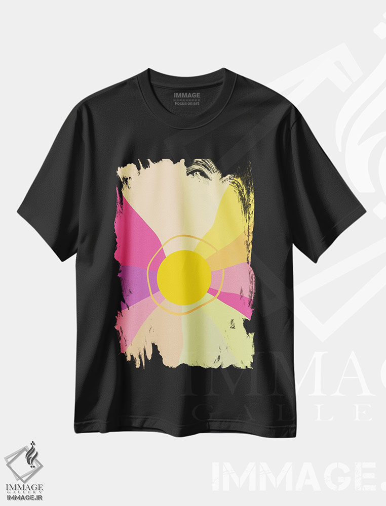 تیشرت طرح دار طلوع رترو براق I، تزئینی اثر هنر آنیتا و بلا | immage.ir