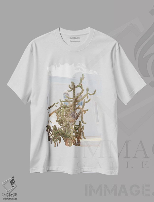 تیشرت طرح دار رویای کاکتوس سانتورینی I، مدیوم اثر هنر آنیتا و بلا | فروشگاه ایماژ