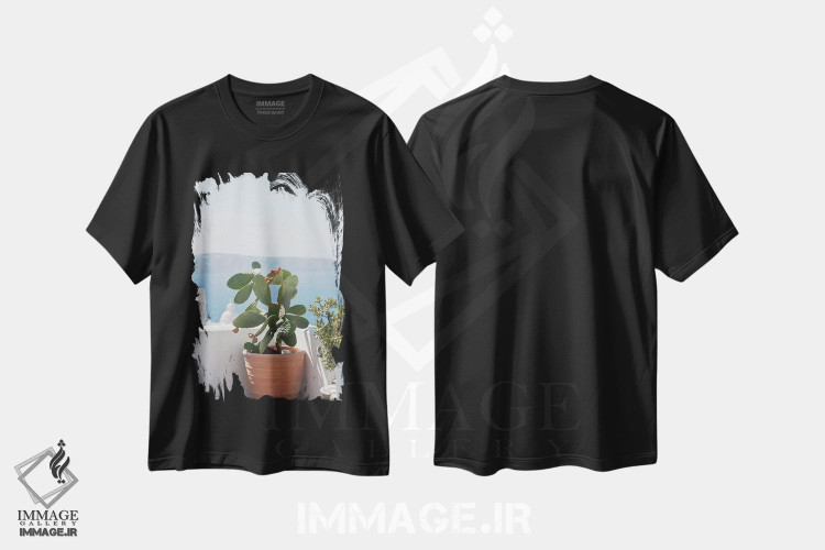 تیشرت طرح دار رویای کاکتوس سانتورینی III، تزئینی اثر هنر آنیتا و بلا | immage.ir