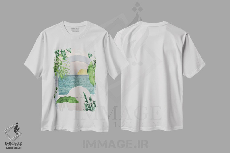 تیشرت طرح دار سانتورینی در ملاقات کوراسائو I، عکاسی ترکیبی اثر هنر آنیتا و بلا | فروشگاه ایماژ