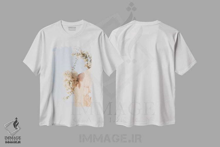 تیشرت طرح دار رویای زیبایی اویای سانتورینی IV، تزئینی اثر هنر آنیتا و بلا | فروشگاه ایماژ