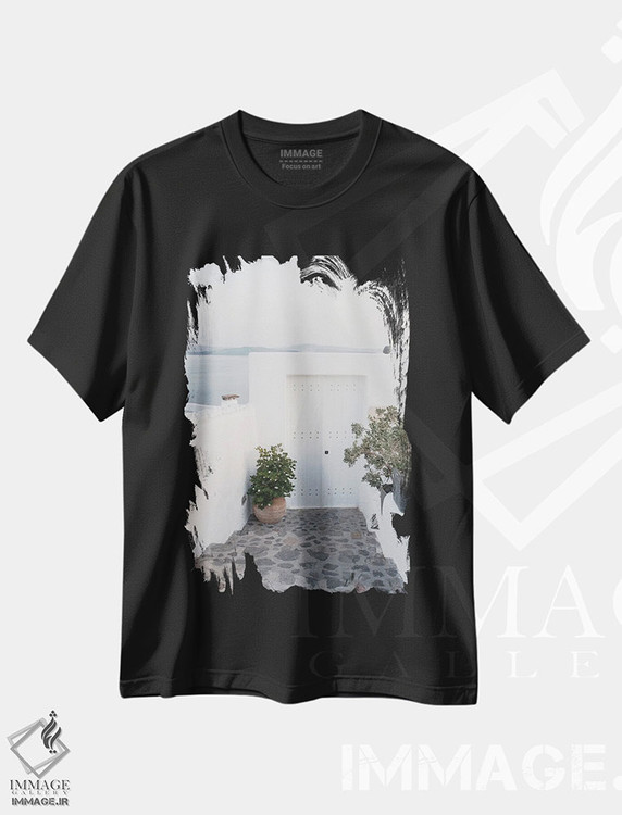 تیشرت طرح دار سرخوشی اویای سانتورینی IV، تزئینی اثر هنر آنیتا و بلا | immage.ir