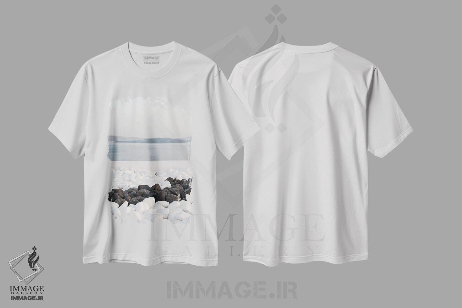 تیشرت طرح دار رویای آرامش سانتورینی هفتم، تزئینی اثر هنر آنیتا و بلا | فروشگاه ایماژ
