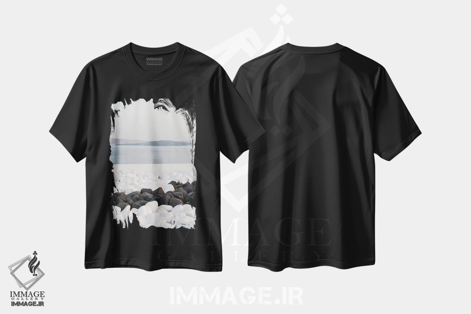 تیشرت طرح دار رویای آرامش سانتورینی هفتم، تزئینی اثر هنر آنیتا و بلا | immage.ir