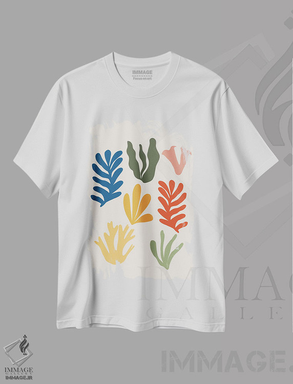 تیشرت طرح دار الگوی انتزاعی علف دریایی یک، تزئینی اثر هنر آنیتا و بلا | immage.ir