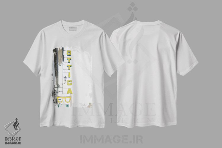 تیشرت طرح دار تابلوی اتیکا در رم یک، مدیوم اثر هنر آنیتا و بلا | فروشگاه ایماژ