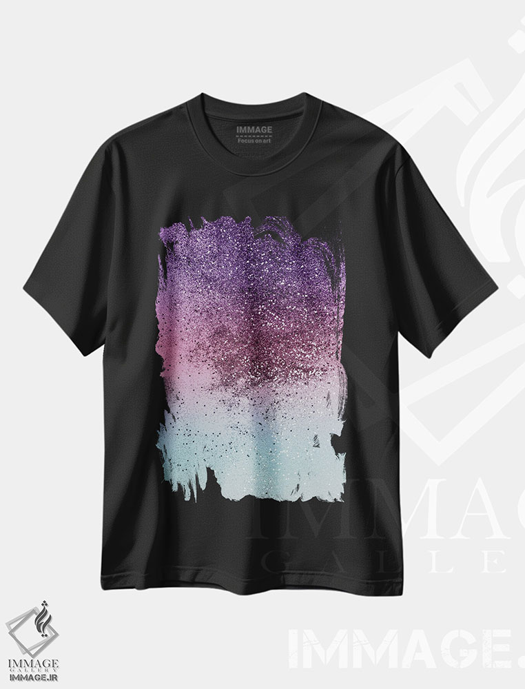 تیشرت طرح دار درخشش دختران تک شاخ وی آی بی، آبستره اثر هنر آنیتا و بلا | فروشگاه ایماژ
