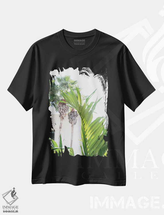 تیشرت طرح دار درختان برگ نخل، تزئینی اثر هنر آنیتا و بلا | immage.ir