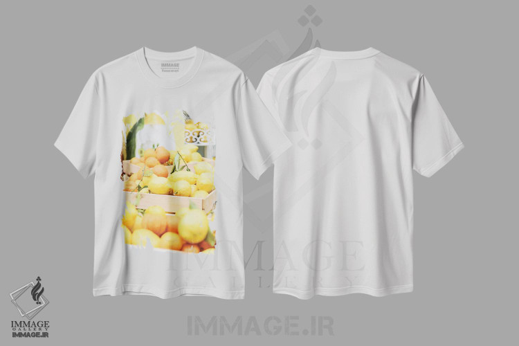 تیشرت طرح دار لیموها و پرتقال های آمالفی یک، مدیوم اثر هنر آنیتا و بلا | immage.ir