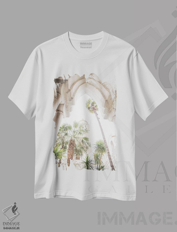 تیشرت طرح دار باغ دوموی آمالفی دو، تزئینی اثر هنر آنیتا و بلا | فروشگاه ایماژ