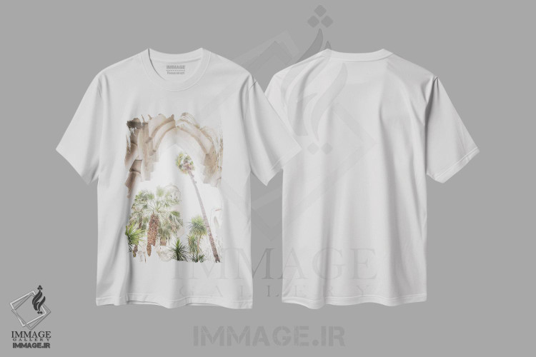 تیشرت طرح دار باغ دوموی آمالفی دو، تزئینی اثر هنر آنیتا و بلا | فروشگاه ایماژ