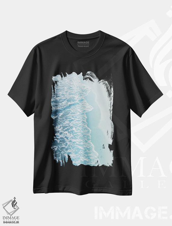 تیشرت طرح دار رویای آرام اقیانوس فیروزه ای چهارم، مدیوم اثر هنر آنیتا و بلا | immage.ir