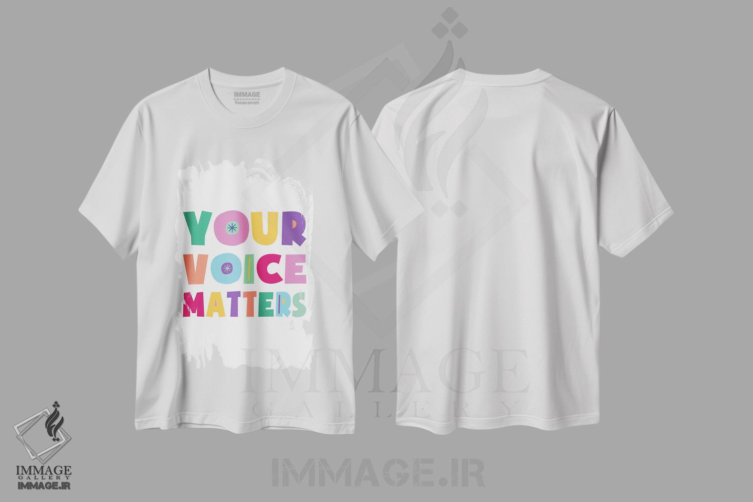 تیشرت طرح دار صدای تو مهم است، هنر دیجیتال اثر آلیسا بانتا | فروشگاه ایماژ