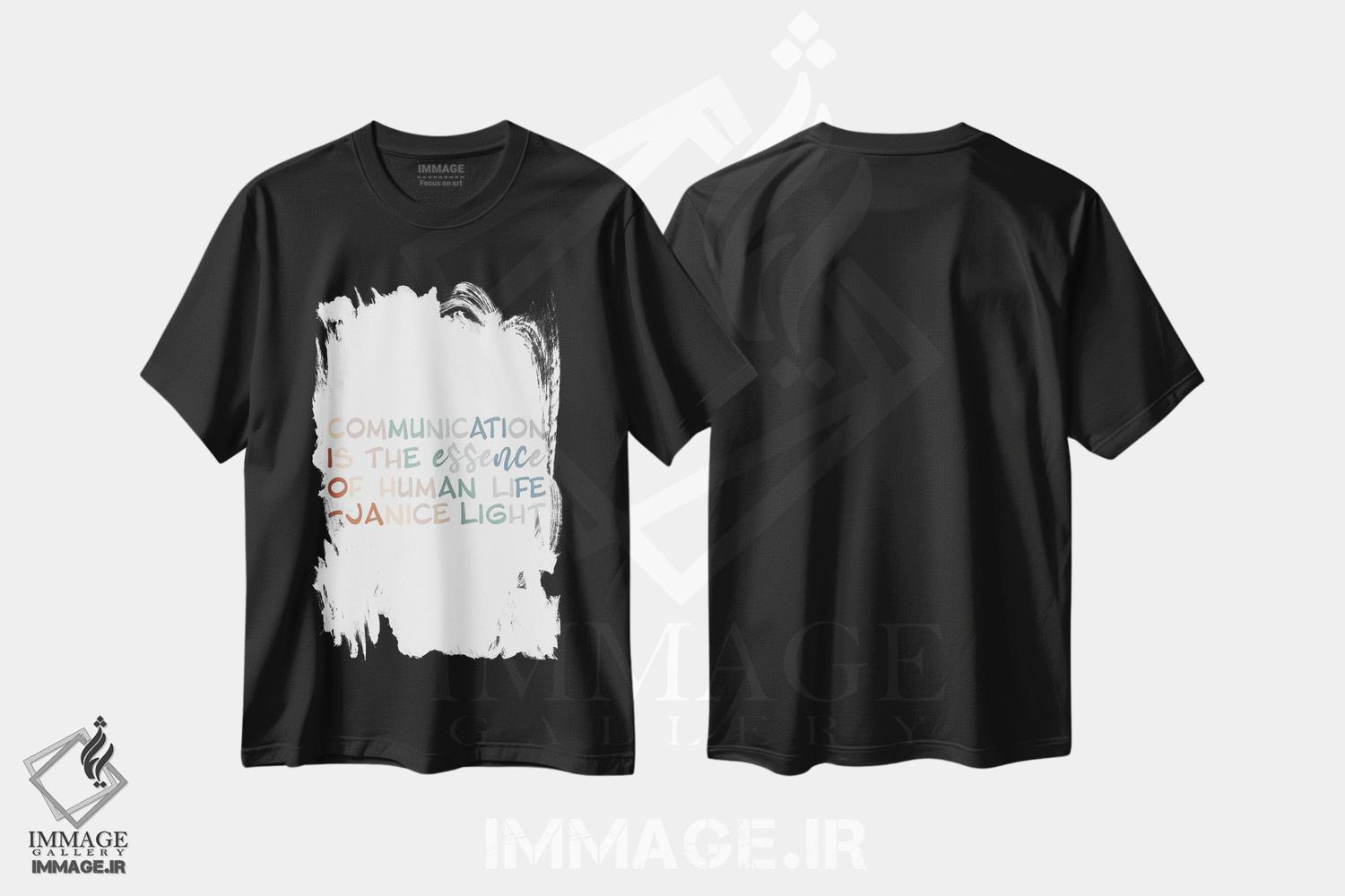 تیشرت طرح دار جمله ای درباره ارتباط، هنر دیجیتال اثر آلیسا بانتا | فروشگاه ایماژ