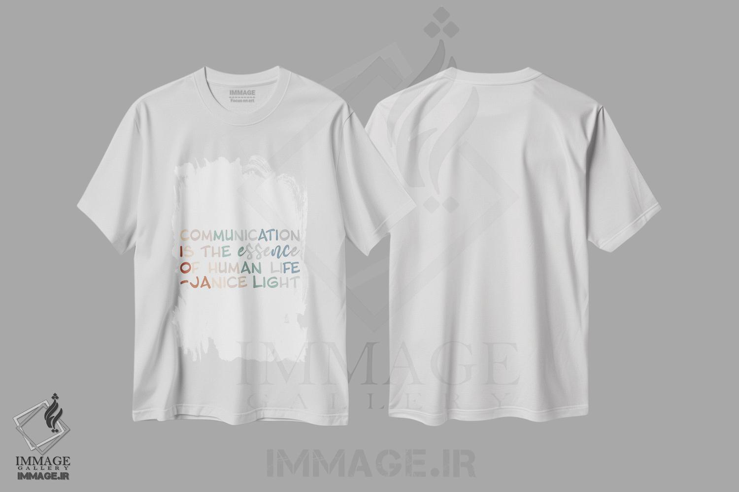 تیشرت طرح دار جمله ای درباره ارتباط، هنر دیجیتال اثر آلیسا بانتا | immage.ir