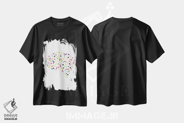 تیشرت طرح دار مغز کاغذ رنگی پاش، هنر دیجیتال اثر آلیسا بانتا | immage.ir