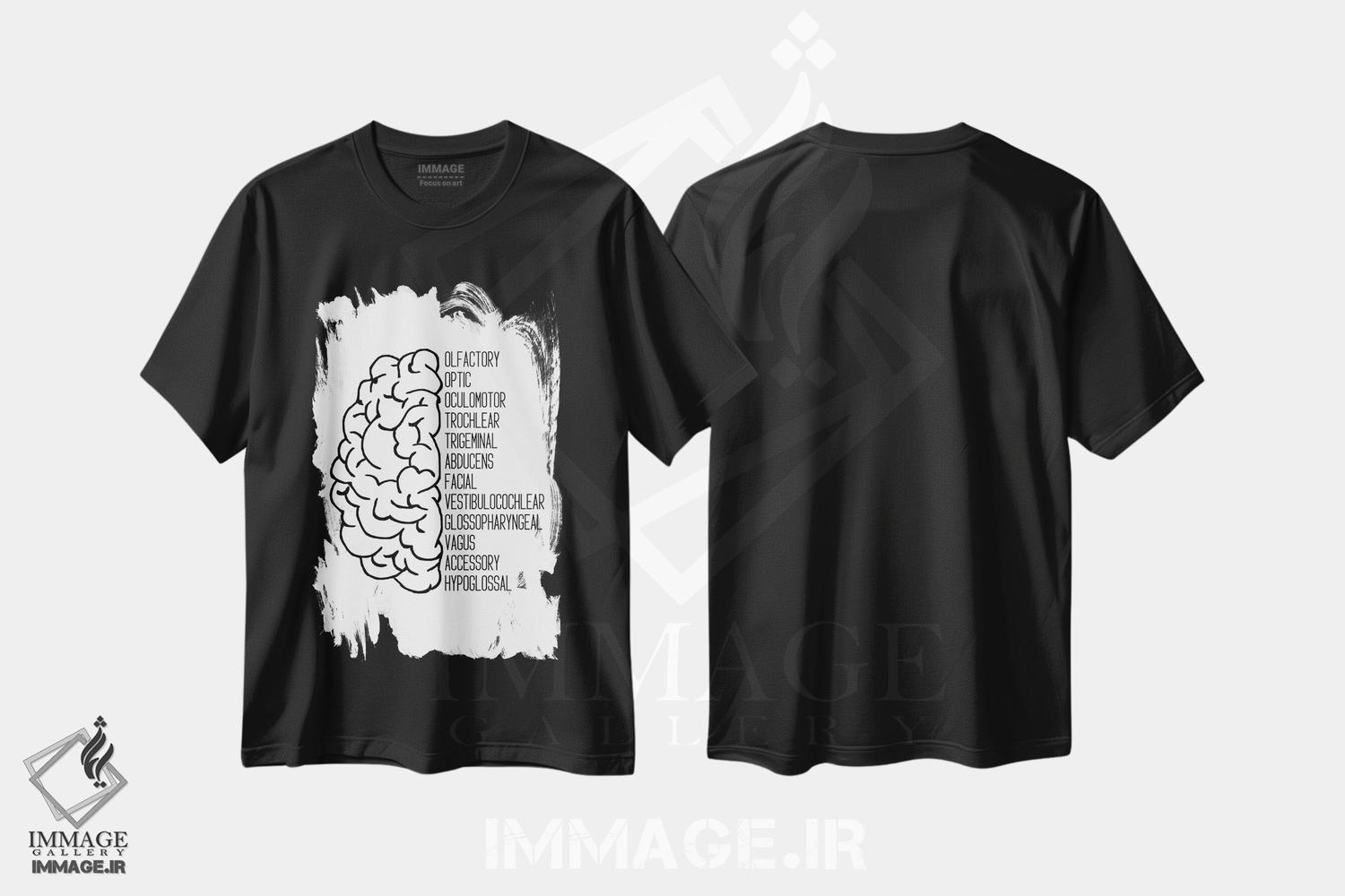تیشرت طرح دار اعصاب جمجمه ای سیاه، هنر دیجیتال اثر آلیسا بانتا | فروشگاه ایماژ